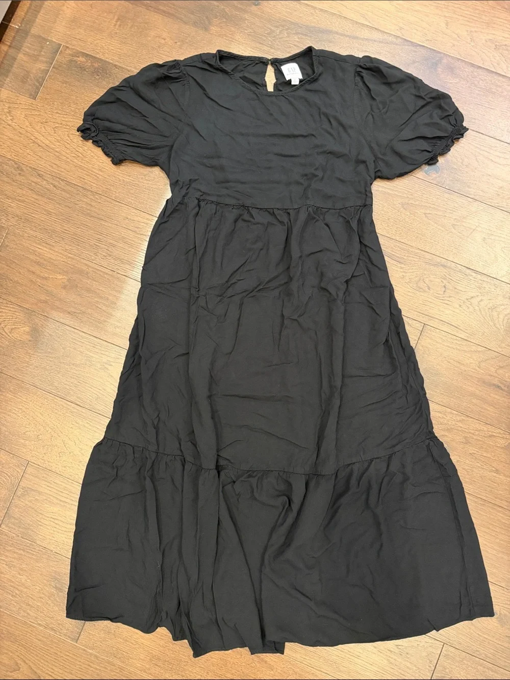 gap pregnancy dresses Maternity Three-Quarter Sleeve Wrap Dress - True Black - S, M, L - NEW Learn more at GAP Maternity Puff Sleeve Midi
